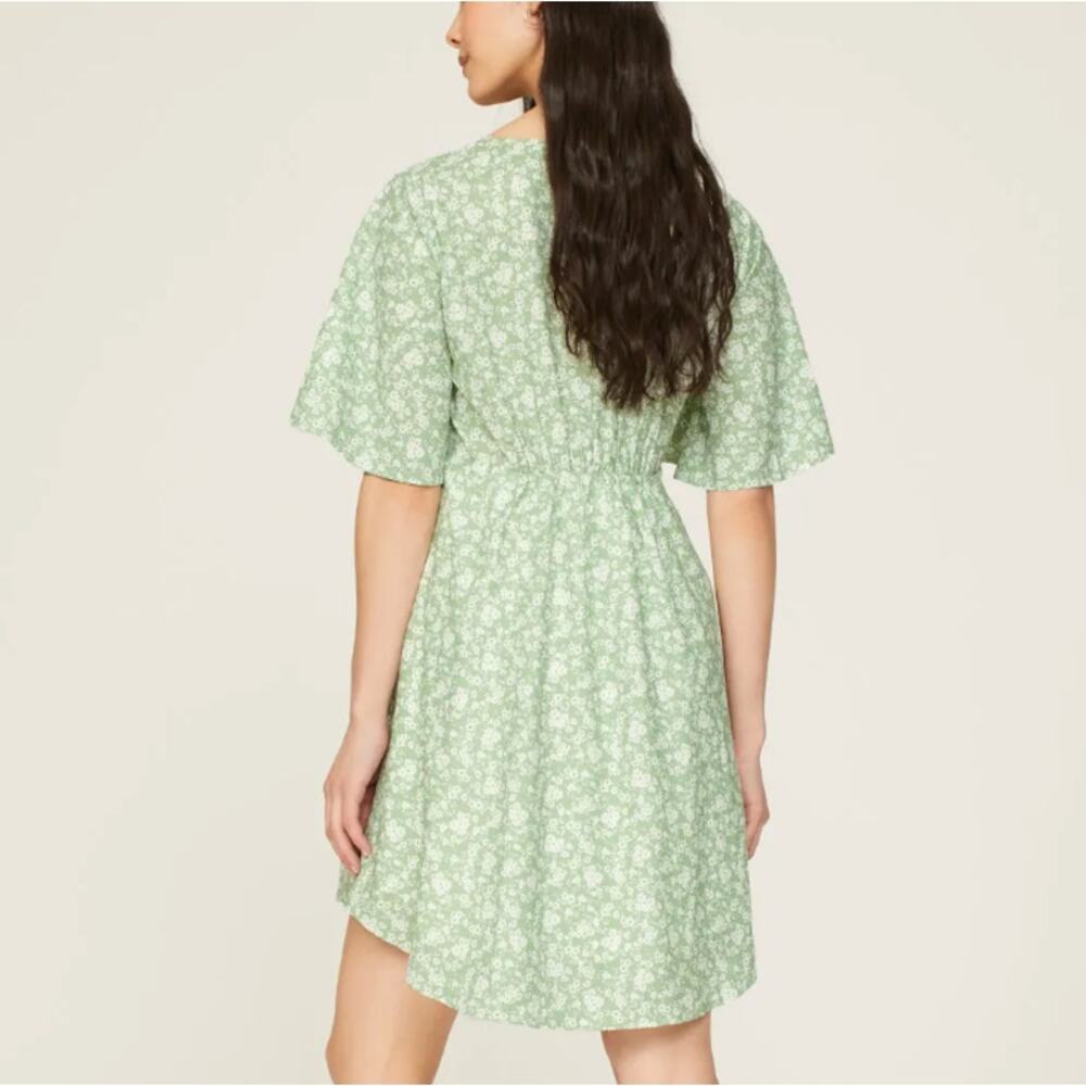 Soon Green Calico Babydoll Maternity Dress LARGE Cottage Prairie Designer $180 - Picture 3 of 10
